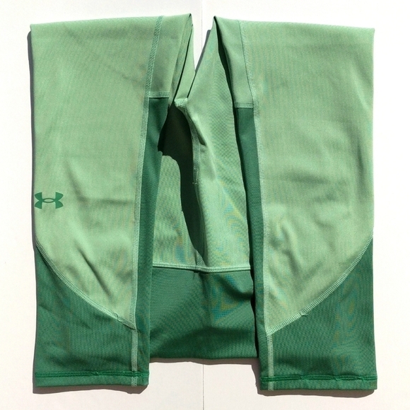 Under Armour Heatgear Fitted High Waisted Cropped Capri Workout Leggings Green S - Picture 4 of 11